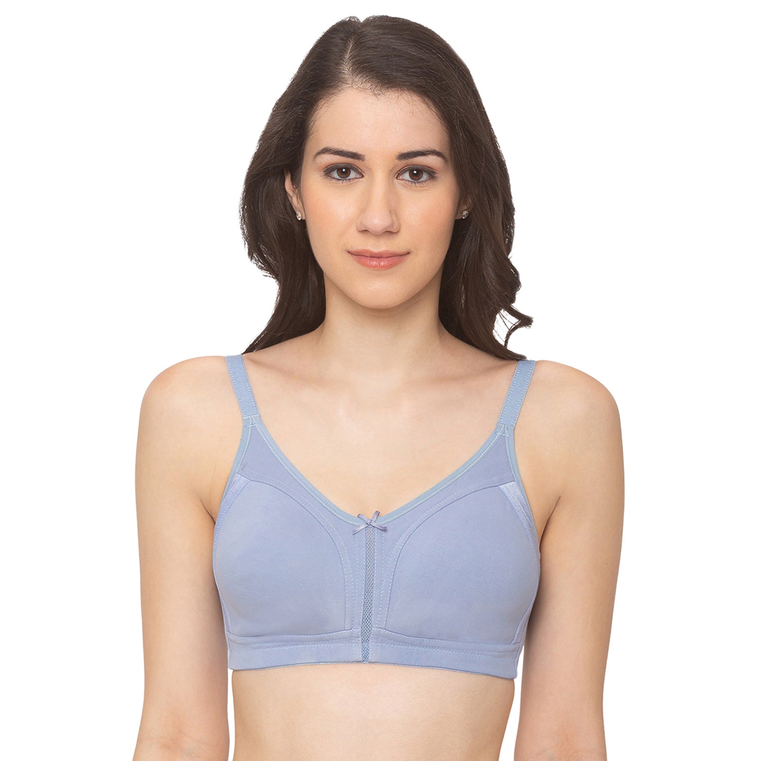 Women's Full Support Cotton Non-Padded Wirefree Bra - Powder Blue CSB2 –  Candyskin