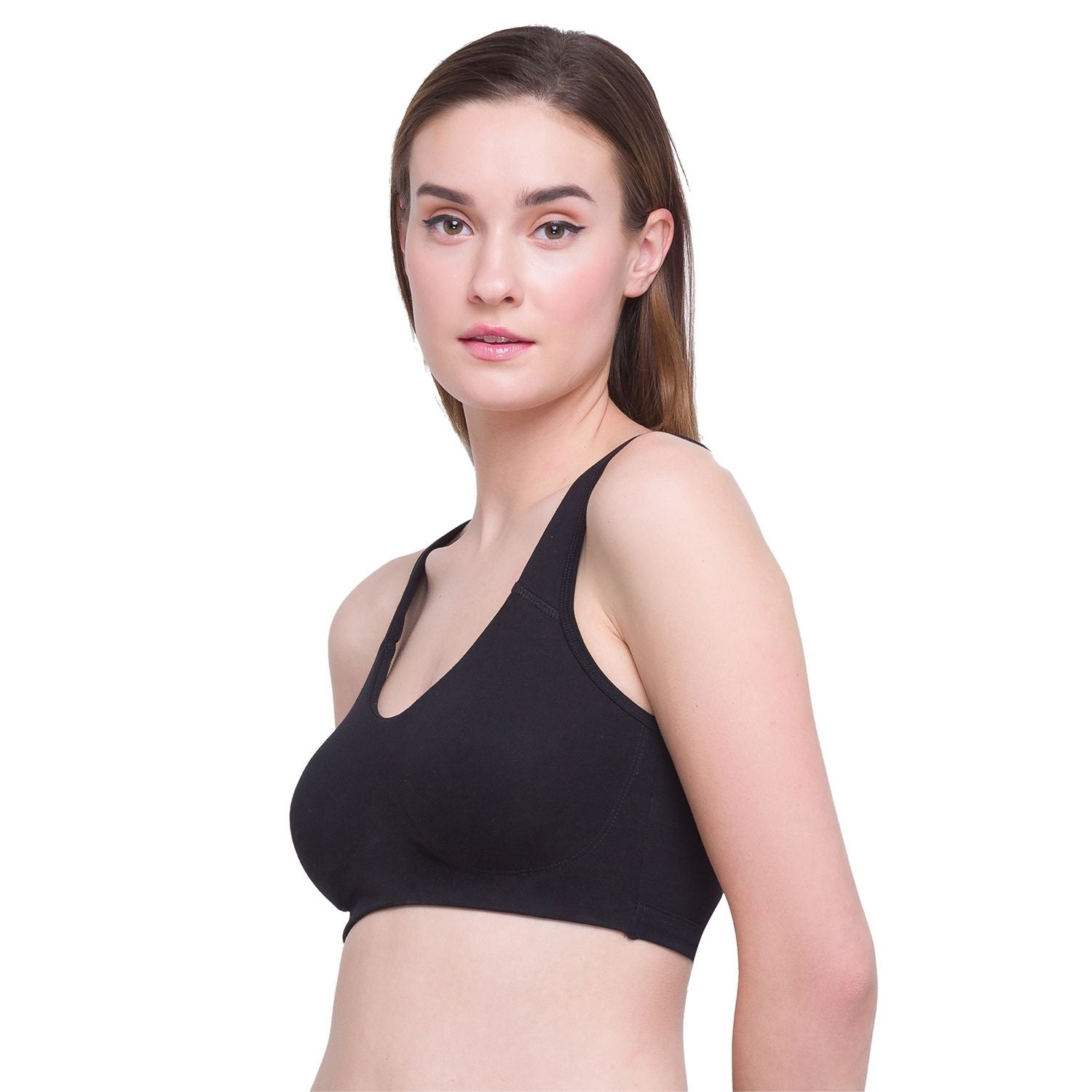 Removeable Bra Removable Padded Wirefree Sports Bra Black – Candyskin
